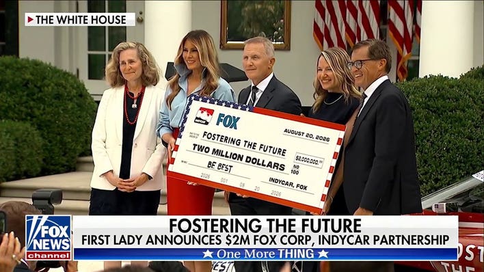 First lady announces $2M Fox Corp, IndyCar partnership