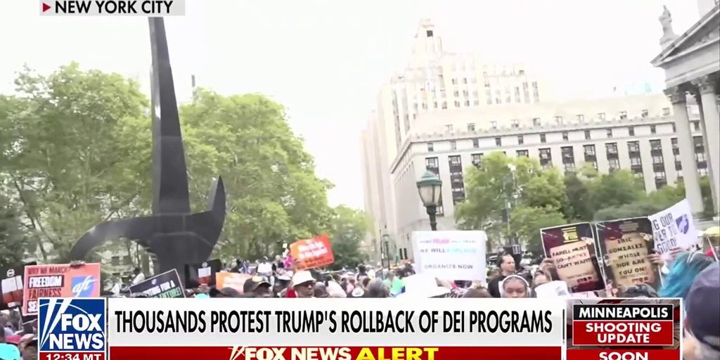 Thousands protest President Trump's rollback of DEI programs