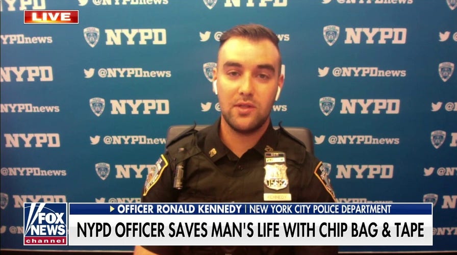 NYPD officer saves stabbed man's life with potato chip bag and tape