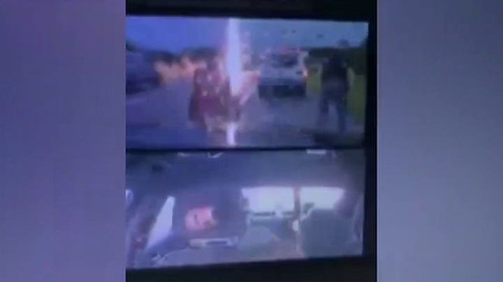 Officer nearly struck by lightning during traffic stop
