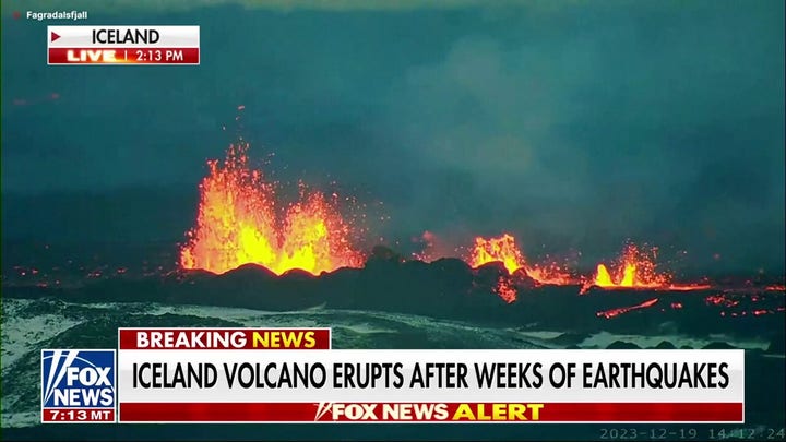  Iceland volcano erupts weeks after earthquakes