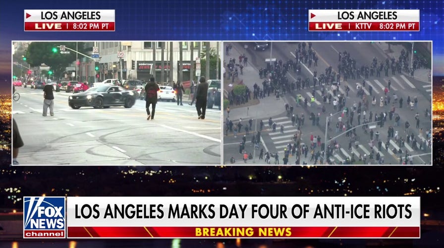 NEW: Rioters do donuts around the streets of LA