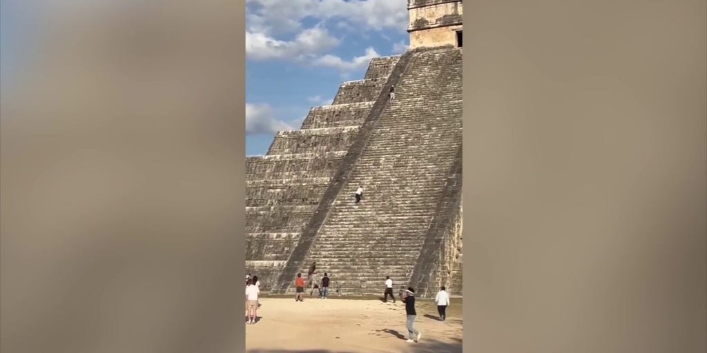 A tourist has been arrested in Mexico for climbing a sacred Mayan temple