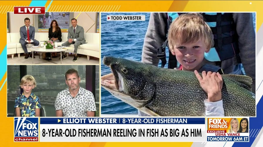 8-year-old fisherman reels in fish as big as him: 'I just never gave up'