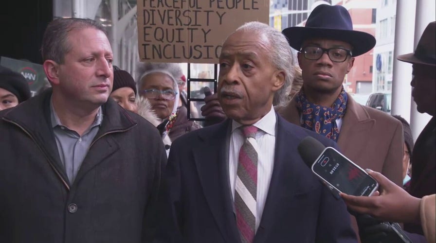 Al Sharpton addresses protest outside Bill Ackman's office