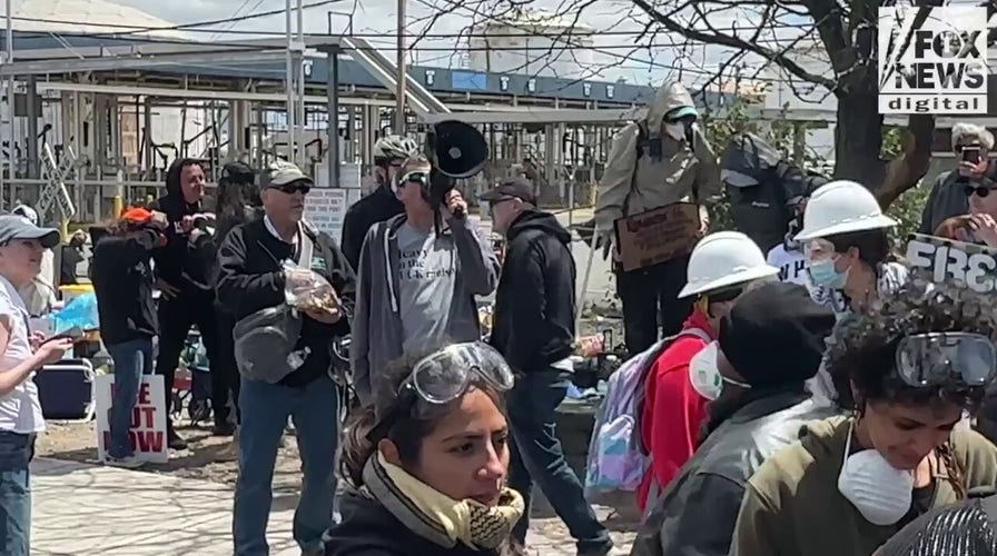 Communist messaging on display as activists gather outside NJ immigration detention facility