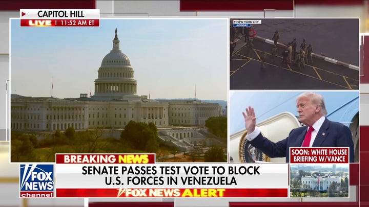 El Senado aprueba una resolución sobre los poderes bélicos para limitar la acción militar de Trump en Venezuela
