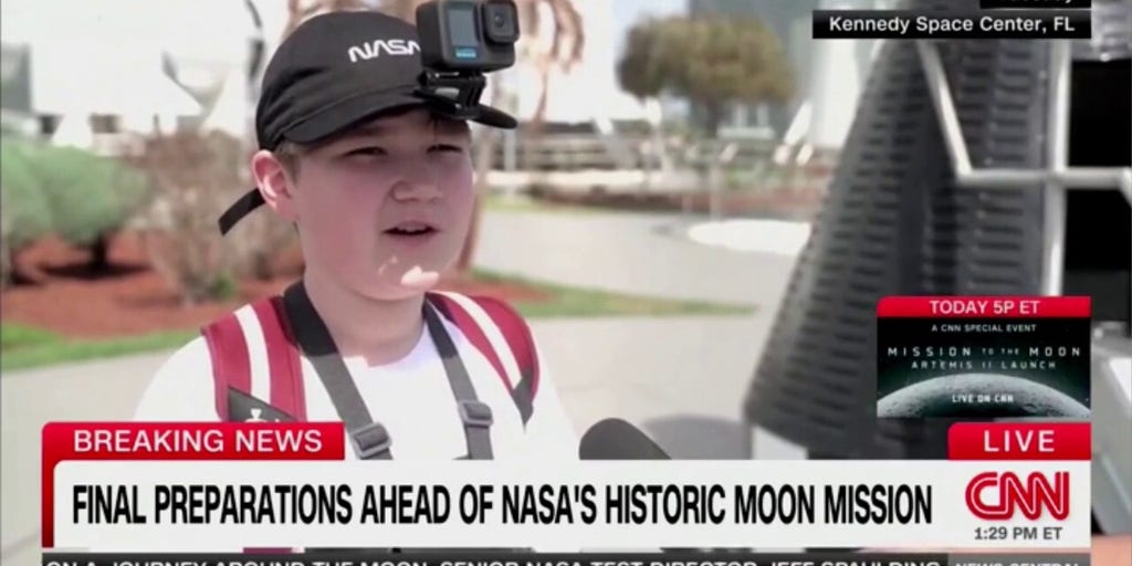 Child goes viral after telling reporter 'we're going back to the fricking moon' ahead of Artemis II launch