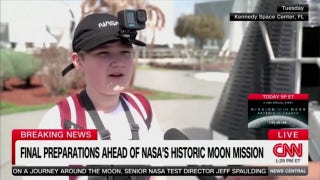 Child goes viral after telling reporter 'we're going back to the fricking moon' ahead of Artemis II launch