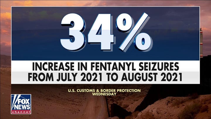 Fentanyl seizures at border up 34% in a year