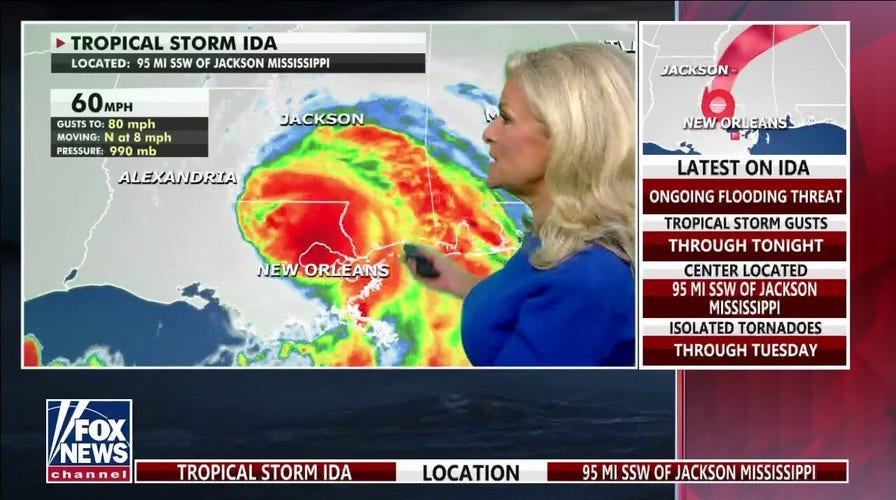 Tropical Storm Ida moves inland, carries tornado, heavy rainfall threat
