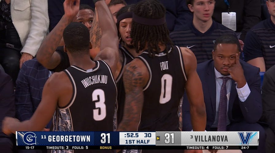 Kayvaun Mulready hits TOUGH three-point changeable  disconnected  the solid  and 1, giving Georgetown pb  implicit    Villanova 