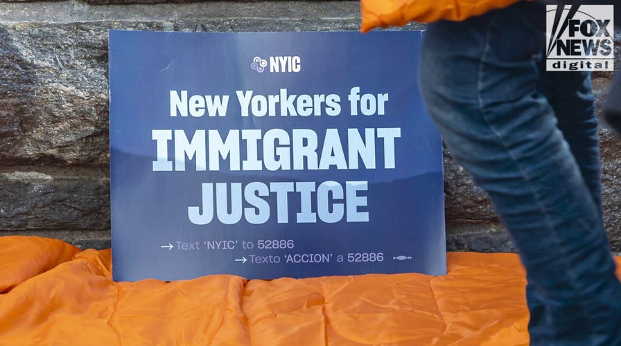 New Yorkers protest removal of 400 migrants from state-funded hotels