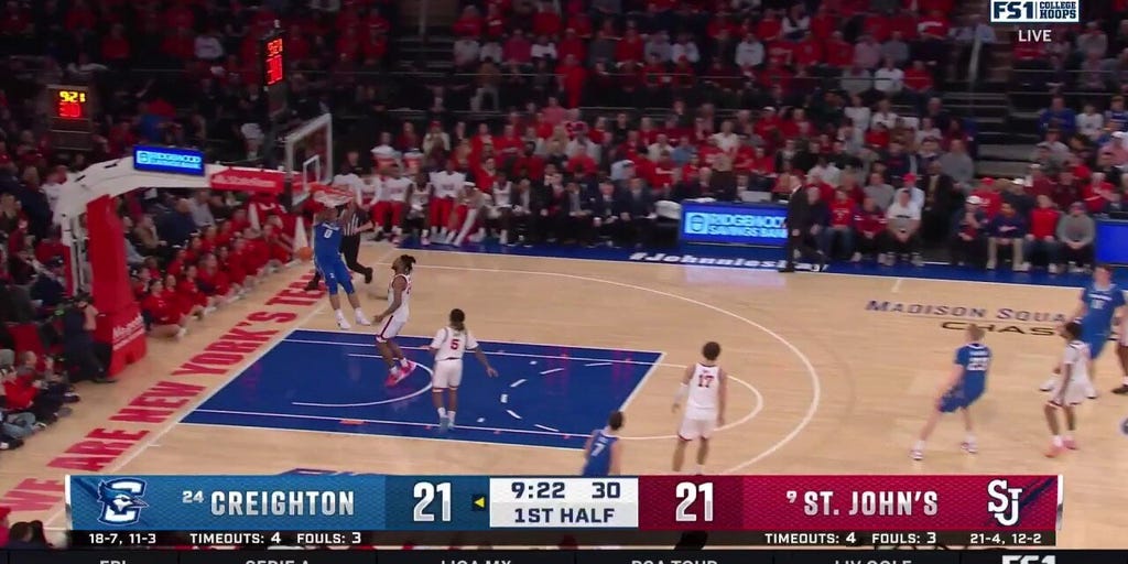 Creighton's Jasen Green slams down a dunk, taking over the lead against St. John's