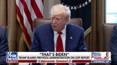 Trump shifts blame to Biden on US economy shrinking