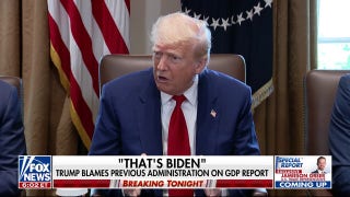 Trump shifts blame to Biden on US economy shrinking - Fox News