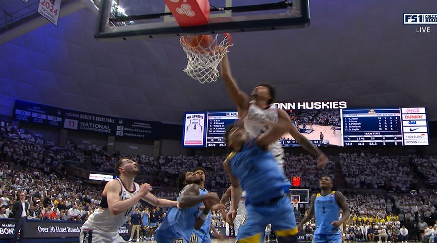 UConn's Jaylin Stewart makes thunderous put-back slam dunk to trim deficit against Marquette