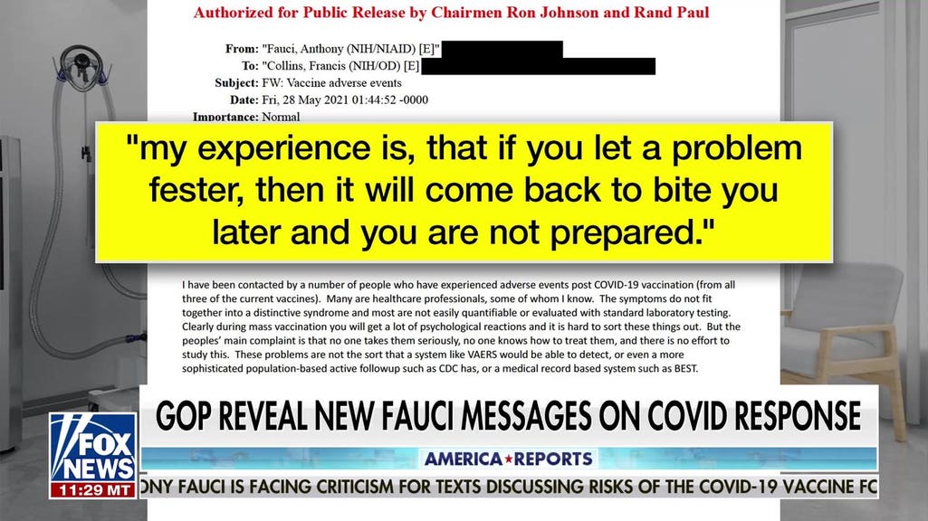 Fauci emails reveal concerns over COVID vaccine side effects