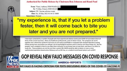 Fauci emails reveal concerns over COVID vaccine side effects