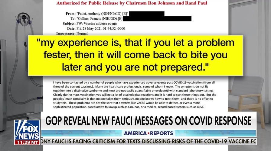 Fauci emails reveal concerns over COVID vaccine side effects