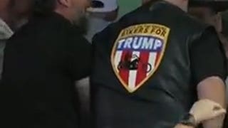 BIKERS FOR TRUMP member BOOTS OUT rally protester