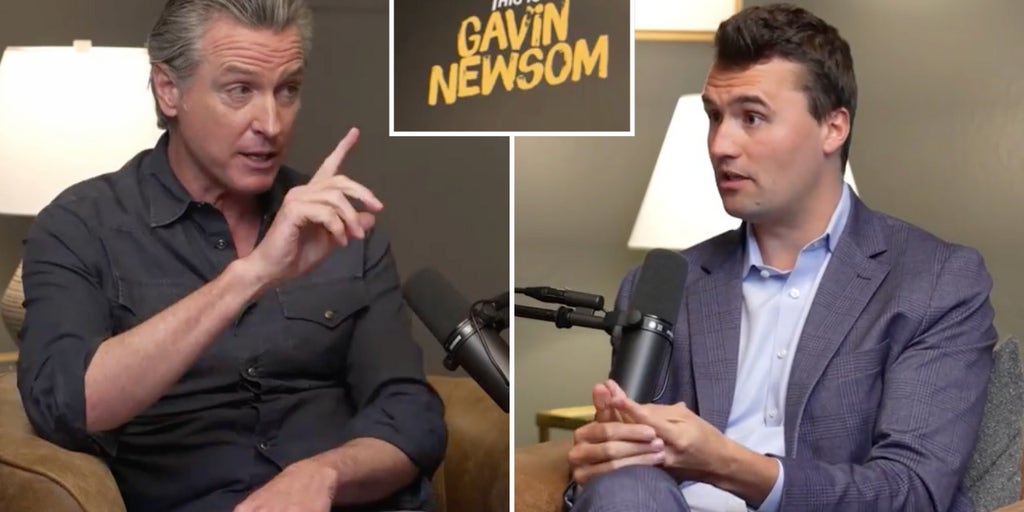 Gavin Newsom sits down with Charlie Kirk in one-on-one interview