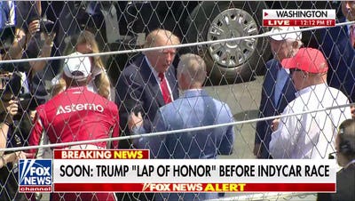 Donald Trump arrives at Freedom 250 Grand Prix in Washington DC - Fox News