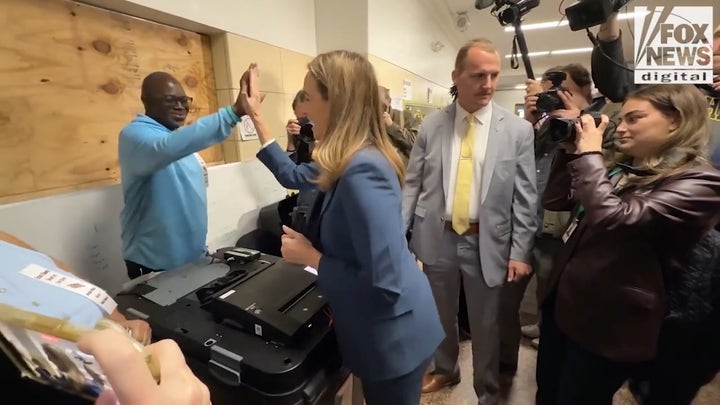 NJ Dem candidate Sherrill hands in her ballot
