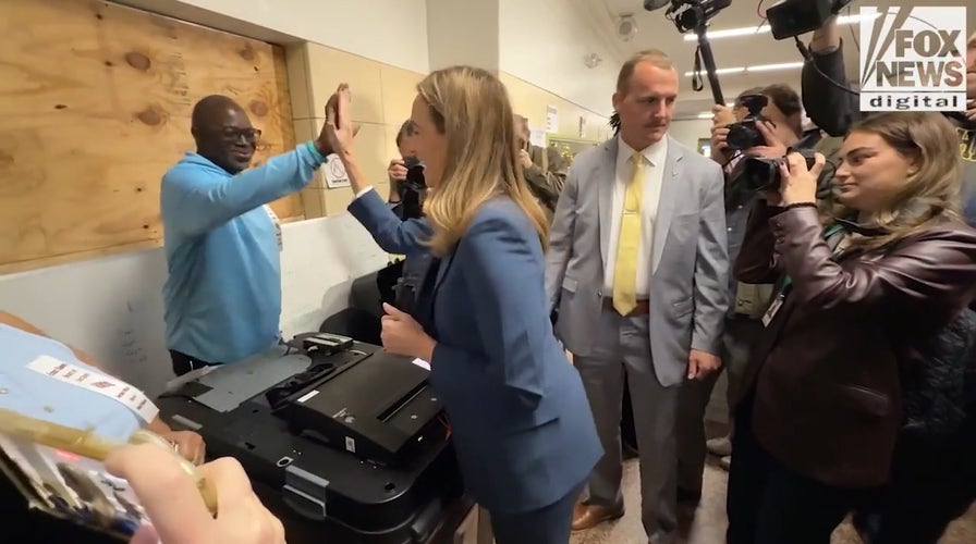 NJ Dem candidate Sherrill hands in her ballot