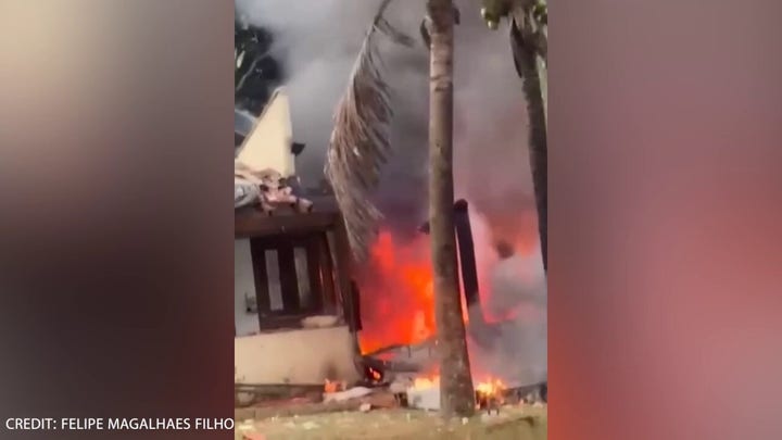 Aftermath of a plane crash in Brazil's São Paulo state