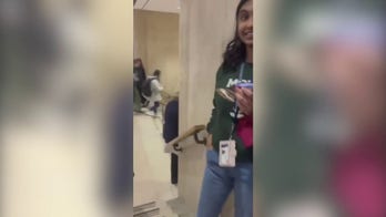 Pro-Palestinian protesters confront Hillary Clinton outside Columbia University class