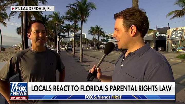 Todd Piro talks to Florida locals about new parental rights law