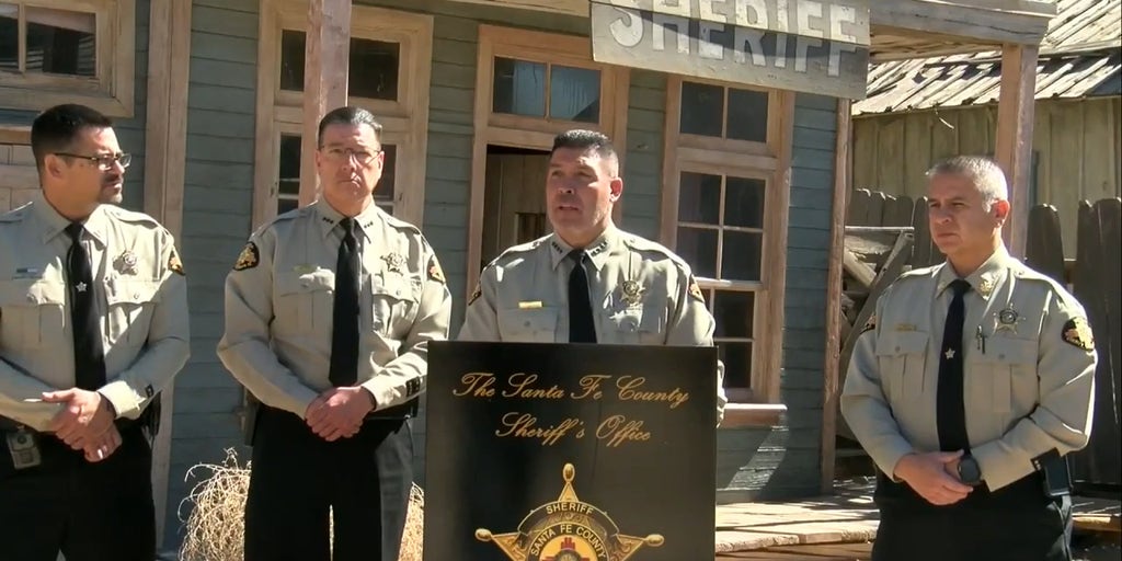 The New Mexico Sheriff's Department discussing Gene Hackman's death in a press conference.