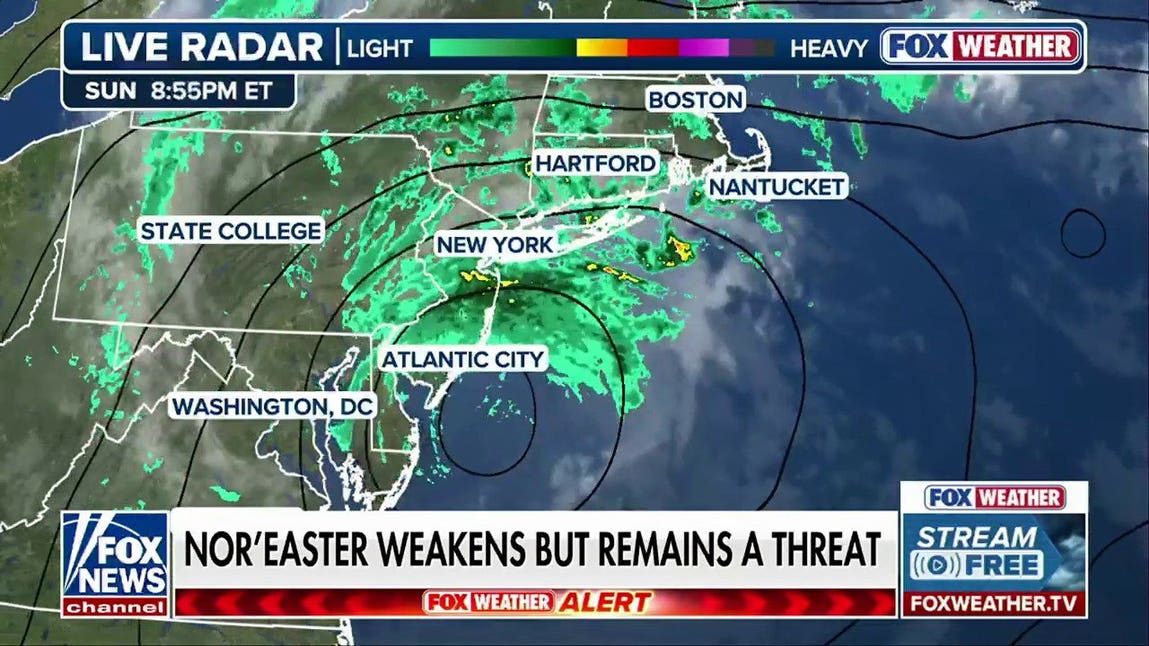 Nor’easter weakens but remains a threat on East Coast