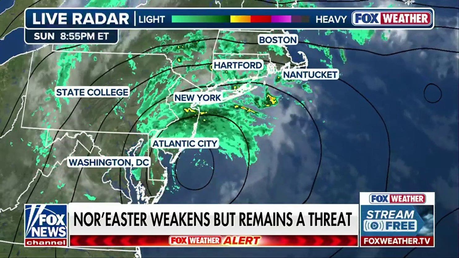 Nor’easter weakens but remains a threat on East Coast