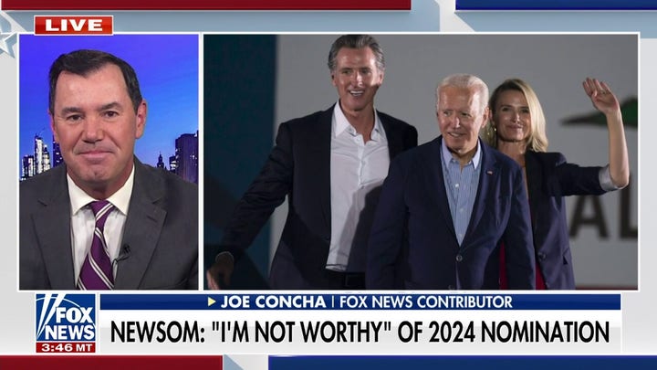 Joe Concha: Gavin Newsom is 'trying too hard' to convince Americans he's not running in 2024