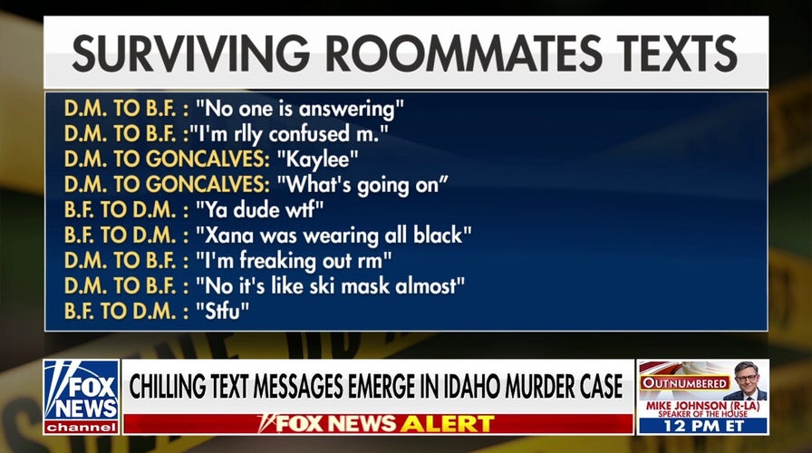 Chilling text messages revealed in Idaho college murder case 