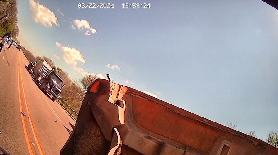 Dashcam video shows cement truck hitting Texas school bus, killing man and boy