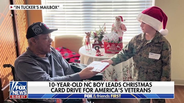 Boy’s Christmas card mission brings joy to veterans with no family