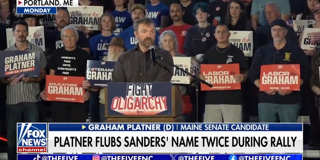 Graham Platner flubs supporter Bernie Sanders' name at rally