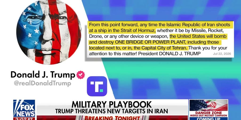Trump vows to hit Iran infrastructure if ships targeted