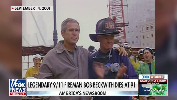 9/11 firefighter who stood with President George W. Bush dies at 91.