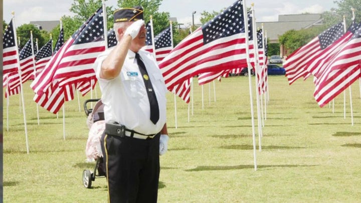 American Legion post lines Georgia highway with American flags to boost morale amid COVID-19 crisis