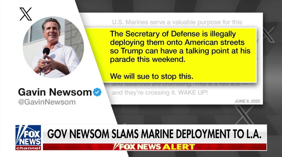 Newsom rips Hegseth over Marine deployment to LA riots, vows to file lawsuit