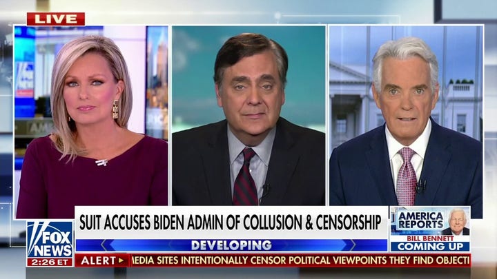 Jonathan Turley reacts to lawsuit accusing Biden admin of censorship on COVID