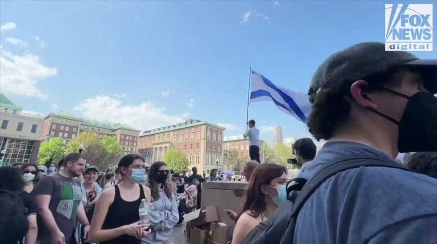 Anti-Israel demonstrators rally on Columbia's campus