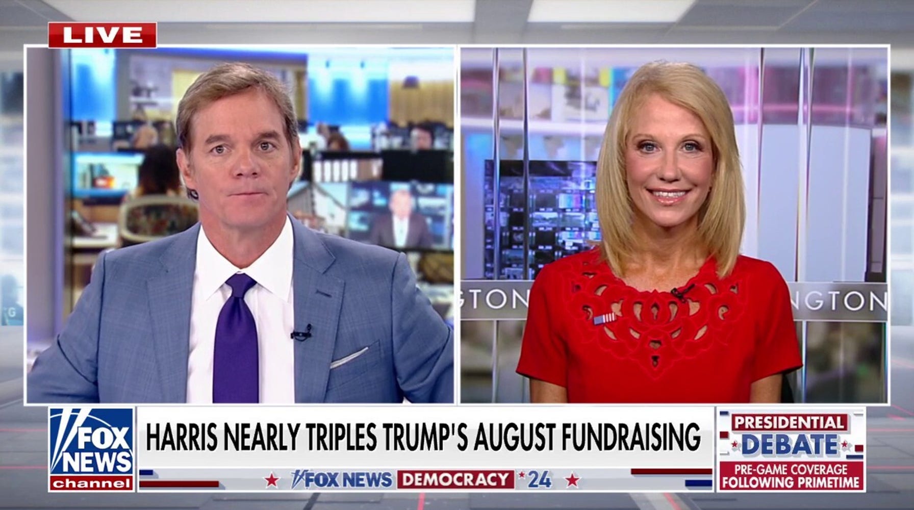 Kellyanne Conway Baffled by Harris' Fundraising Edge Despite Trump's Poll Lead