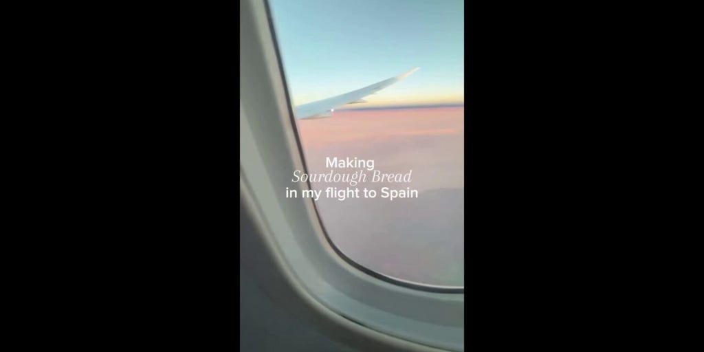 Mom makes sourdough bread on international flight