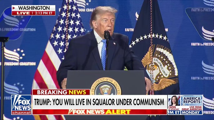 Trump warns of squalor and collapse under communist ideology