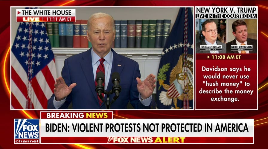 Biden responds to campus protests: ‘Order must prevail’